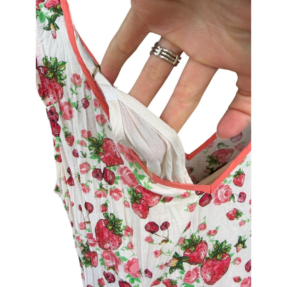 LoveShackFancy Adela Strawberry Print Maxi Dress Cotton Cottagecore Size 2 - Picture 7 of 7